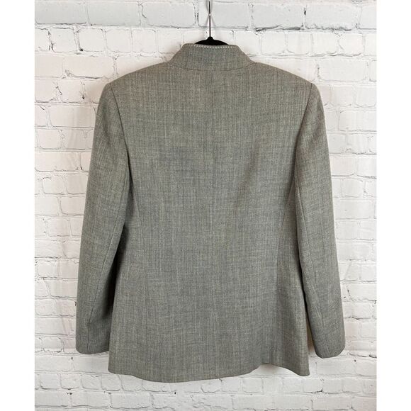 HERBERT GROSSMAN designed by CYNTHIA SOBEL gray wool embroidered jacket blazer 8 - Picture 7 of 7